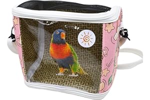 YANMUCY Zaino per Pappagalli Il Trasporto Borsa da trasporto per Pappagalli Portatile Borsa Multifunzione per Uccelli Domestici Traspirante Borsa da Viaggio con Spalla per Piccoli Animali (L, rosso)