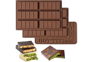 KULAMO Silikonowa Forma do Czekolady, Głębokie Formy do Czekolady, 3 Sztuki, Głębokie Formy do Czekolady, do Czekolady, Pralinki, Słodyczy (Duża siatka)