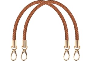 QH-Shop Asas de bolsillo de piel sintética, 2 unidades de 40 cm, asas de piel con pequeño llavero para bolsos, correas de repuesto, accesorios de bolsillo