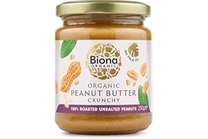 Biona Peanut Butter Crunchy No Salt Organic, 250g