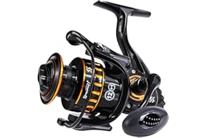 Yun Nong Leichte Spinn-Angelrolle, ultraglatte 12 + 1 Edelstahl-Kugellager für Süßwasser- und Karpfenangeln, präzise gefräste Zahnräder für Posen-/Grobangeln