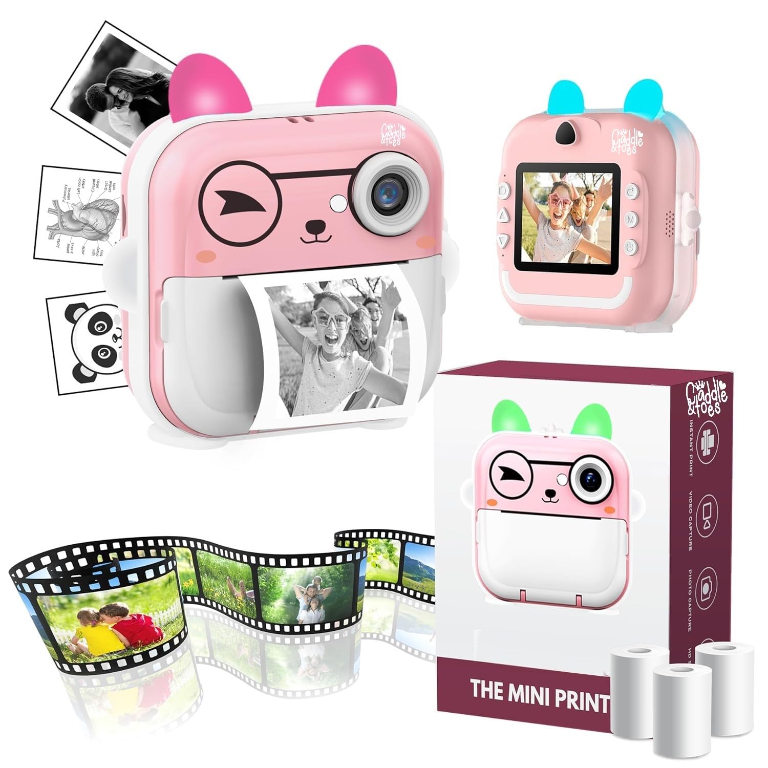 CADDLE & TOES Mini Camera Printer Review Instant Inkless Bluetooth Prints