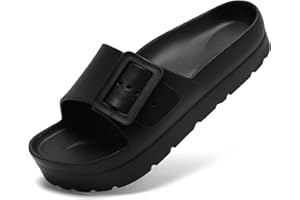 Waysoland Sandalen Damen Sommer,Orthopädische Sandalen Damen Bequeme Folien Dicke Sohlen flache Sandalen mit einstellbarer Schnalle und Ultra Kissen