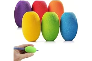 Dszemie 6Pcs Pen Grips, Ball Pencil Grip Soft Foam Sponge Ergonomic Pencil Grip Loop Pens Gripss Arthritis Handwriting Aids For Egg Chunky Pens Cushioned Pencils Grips For Children (Mix)