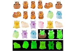 ZKFSIE Mini Resin Capybara 22-Piece Set With Glow-In-The-Dark Feature; Perfect For Capybara Birthday Decorations, Resin Animals Collectors, And Mini Animals Enthusiasts
