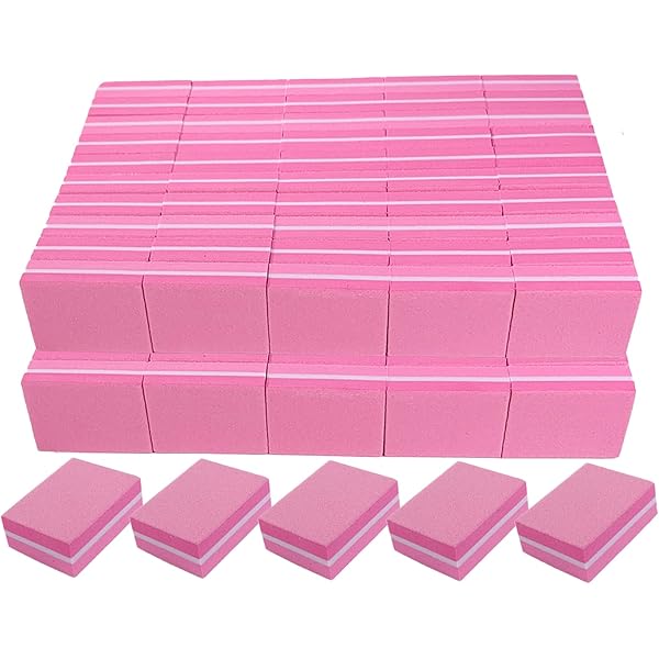 Nagelfeilen Set – 24 Stück Bunte Schmirgelblöcke, Doppelseitig (Körnung 180), Für Naturnägel & Maniküre