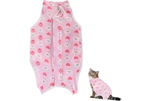 NiCola Professioneller Genesungsanzug für Katzen bei Bauchwunden oder Hautkrankheiten, E-Halsband-Alternative für Katzen, nach Operationen tragen, Kätzchen physiologische Kleidung (Rosa, M)