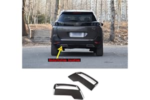 UIEOHOUT Embout de tuyau d'échappement arrière en ABS compatible avec Peugeot 3008 5008 4008 Allure 2017-2019 (texture en fibre de carbone)