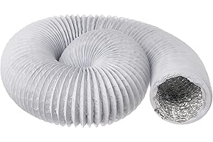 LIRAST Ø 125mm / 3m PVC Aluminium Flexible Ducting - White Ventilation Duct Hose for Tumble Dryer, Cooker Hood, Extractor Fan, Air Conditioner
