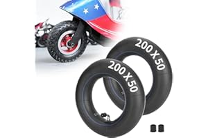 RUHUO 2 set of 200x50 Scooter Inner Tubes 8 x 2 Tubes Replacement for E100, E150, E200, Dune Buggy, Epunk, Cart, PowerRider360, eSpark, with Bent Valve Stem 8"x2"
