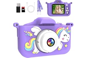 MYSTILUCK Appareil Photo Enfants, Caméra Numérique HD 1080P avec Écran 2,0" & Carte 32 Go, Jouet Appareil Photo pour Garçons & Filles, Enfants 3-12 Ans Noël & Anniversaire