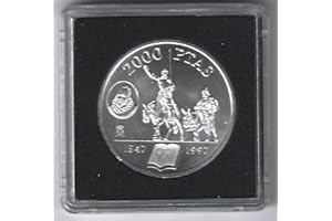 Matidia España Moneda Original de 2000 pesetas 1997 de Plata Don Quijote en Cápsula Quadrum