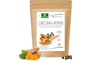 MoriVeda® Capsule Curcuma + Estratto di pepe (fornitura per 6 mesi) | 10.000 mg di curcuma in una sola capsula | 95% curcumina, 95% piperina