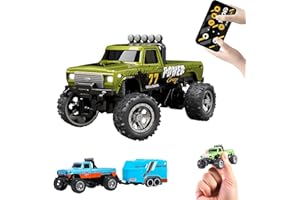 BaYuYPOO Mini RC Monster Truck, zdalnie sterowany mini Monster Truck, RC Monster Truck, 2,4 GHz, terenowy, offroad, Monster Truck, 20 km/h, samochody RC z oświetleniem LED, dla chłopców, na Boże