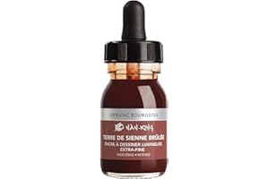 Lefranc Bourgeois 301282 Nan King - Tinta de dibujo y caligrafía, resistente al agua, para dibujar o escribir a mano, botella de 30 ml con pipeta - Siena horneada