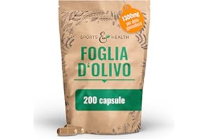 CDF SPORTS & HEALTH SOLUTIONS Capsule di foglie d'olivo - 200 capsule di estratto di foglie d’olivo con 650mg - 260mg di oleuropeina al giorno - estratto di foglie d’olivo - foglie di olivo