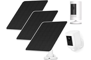 EVEREXCEED Solar Panel for Ring Camera, 5W Camera Solar Panel Charger for Stick Up Cam/Pro Battery, Spotlight Cam/Pro/Plus Battery, Wyze Battery Cam Pro, 9.8ft Cable, IP65 Waterproof, 3 Pack