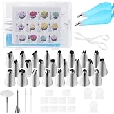 Set 4 Beccucci Rotondi Quadrati Per Torte In Acciaio Inox + 10 Sacchetti Per Pasta – Decorazione Dolci - 2
