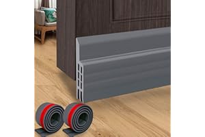 Hulameda 2 Pack Door Draft Excluder Strip, Self Adhesive Draft Excluder Tape for Noise Proof and Energy Saving,2" W x 39" L (Gray)