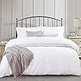 PHF Washed Soft Duvet Cover Set Super King Size, 3 PCS Silky Breathable Microfiber Comforter Cover Set, Ultra Soft Comfy with Pillow Shams (Super King Size, 260 x 220 cm, White)