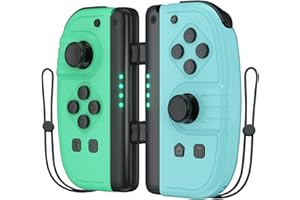 TURPOW L/R Wireless Controllers for S-witch 2er Set Wireless Gamepad compatible with N S-witch/Lite/OLED Green & Blue