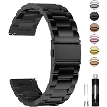 BWESOO Uhrenarmband-Halter – 6x Schwarze Befestigungsringe Für Smartwatch-Armbänder, 22 Mm