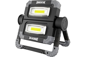 AT-MIZHI Foco led recargable 20W, Luz de Trabajo Portátil Recargable 2000 Lúmenes, Foco Led Bateria con Iman 3 Modos Rotación de 360°, Impermeable para Camping, Jardín, Pesca, Taller, Garaje