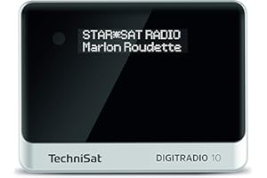 TechniSat DIGITRADIO 10 – Dab+ Adaptateur Radio numérique (écran OLED, Bluetooth, télécommande, réveil, idéal pour équiper Les systèmes Hi-FI existants) Noir/argenté