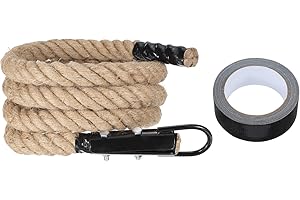 sourcing map Battle Rope Jute Heavy Fitness Training Gym Rope with Metal Hook Exercise Workout for Strength