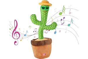 MAIGO Dancing Cactus Toy - Talking Cactus Toy, Cactus Toy, Dancing Cactus, Singing Cactus Toy 120 Songs, Baby Cactus Toy, Dancing Cactus Toy Repeat What You Say, Interactive Baby Toys (glasses)
