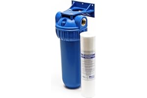 Naturewater NW-BR10B1 Filtre à eau potable à 1 étape – 130 x 140 x 340 mm – 20,67 mm (1/2") – 360 l/h – avec Filtre à sédiments – Purification Filtration