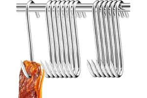 NEUSID 20 Sztuk Haczyków S-Kształtnych, Stal Nierdzewna, 15 cm, do Wędzenia Mięsa, Grillowania, Haki Rzeźnicze