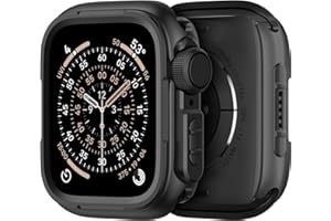 SOLOLUP Metall Schutzhülle Kompatibel mit Apple Watch Hülle 46mm,2 in 1 Robuste Rundum Metal Case mit Rücken Gehäuse für Apple Watch Series 11/10 Schutz iWatch 46mm,Schwarz[Kein Bildschirm][HD]