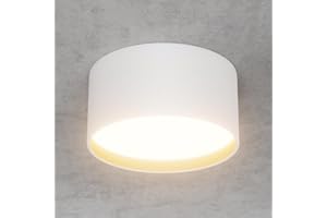Klighten LED 18 W okrągłe reflektory sufitowe oświetlenie powierzchniowe, biała lampa sufitowa, płaska lampa sufitowa aluminium+akryl, ciepła biel 3000K, IP44, 1029LM, 60x120mm