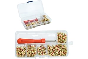 SZXMDKH Tire valve core kit, including 100 valve cores, 1 valve core remover removal tool, used for car, bicycle, automobile, four-way tire repair