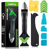 5 in 1 Silicone Gasket Remover Kit Scraper and Joint Smoothing | Stainless Steel Head, 4 Straighteners 15 Angles, Compatible