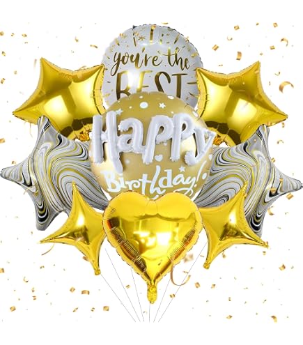 Oaktree Sparkling Fizz Geburtstagsballon – Holografisch, Schwarz-gold, 45,7 Cm, Folie, Für Heliumbefüllung