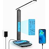 Lampada da Scrivania a LED con Ricarica Wireless e Porta di USB,LAOPAO Lampada da Tavolo Pieghevole Protezione Degli Occhi, D