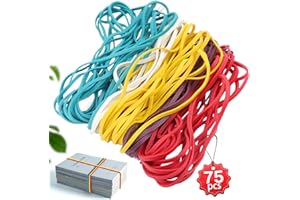 TXXATX Large Rubber Bands 75 Pieces Coloured Elastic Bands 180x3 mm Large Elastic Bands Heavy Duty Thick Office Strong for School Home Office Document Organizing Crafts DIY