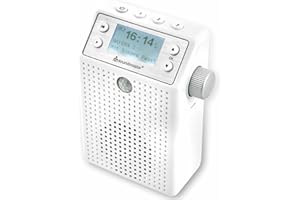 Soundmaster DAB60WE DAB+ UKW Bluetooth Badradio Steckdosenradio mit Bewegungsmelder und eingebautem Akku