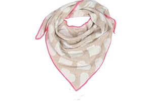 Zwillingsherz Sciarpa triangolare Stola con cashmere e lana per bambini, di alta qualità, con stampa a cuore e bordo neon, perfetta per l'estate, l'autunno e l'inverno Beige/rosa Taglia unica