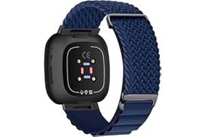 BIRDTOBR Correa para Fitbit Versa 4/ Versa 3, Pulsera Textile Elásticas Reemplazo Titanio G-Hook Separate Deportivo Nylon Correa para Fitbit Sense 2/ Sense