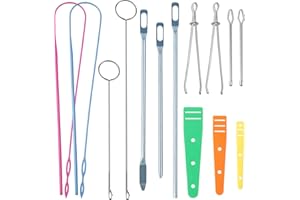 loghohu 14Pcs Drawstring Threader Drawstring Threader Tool Bodkin Sewing Tool Loop Turner Sewing Tool for Easy Hoodie Jacket Threading Threader Drawstring Replacement Tool for Fabric Belts Strips