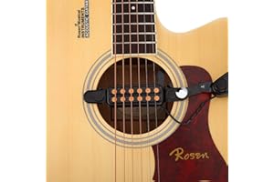 VOLUXE Micro de Guitare, 12 Trous de Son Micro magnétique de 12 Trous avec kit d'accordeur de tonalité de Volume pour Guitare Acoustique pour Guitare de Trou de Son