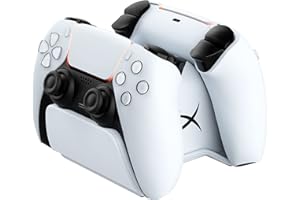 HyperX ChargePlay Duo, stacja ładująca do bezprzewodowych kontrolerów Playstation 5 DualSense, podstawa ważona i bezpieczne dokowanie, kompaktowa konstrukcja, kabel USB-C w zestawie