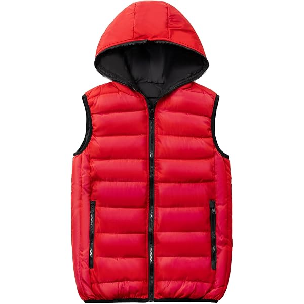 Gilet Sans Manches à Capuche Enfant Violet – Doudoune Légère Chaude Automne Hiver 13-15 Ans
