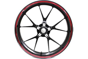 FINEST FOLIA Wheel Rim Sticker, Chrome Rim Design Including Installation Tool Complete Set, Finest Film, Suitable for 16 Inch / 17 Inch / 18 Inch / 19 Inch Wheel Rims, for Motorcycle / Car / Bicycle