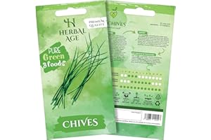 HERBAL AGE Chives Seeds Plants, Grow Your Own Herb Garden Kit, ~750 Seed Box, Salad Herbs for Planting UK, Veg Plant Gardening Gift for Men, Women, Kids, Seeds to Plant Outdoor & Indoor