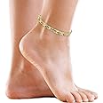 MagnetRX® Womens Magnetic Ankle Bracelet – Ultra Strength Magnetic Anklets with 34 Magnets – Titanium Magnetic Ankle Bracelets for Women (Silver & Gold)