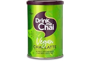 Drink me Chai - Chai Latte Vegano de 250 g (Paquete de 1), Solo se Agrega Agua. Té Chai Latte en polvo Vegano (16 Porciones en Total)